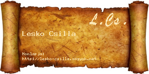 Lesko Csilla névjegykártya